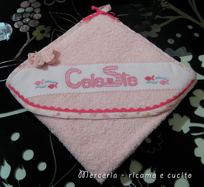 Accappatoio neonata con farfallina per Celeste