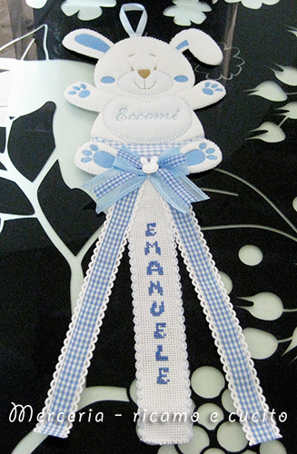 Fiocco nascita coniglio per Emanuele