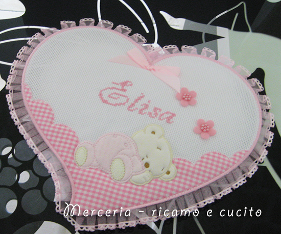 Fiocco nascita cuore per Elisa