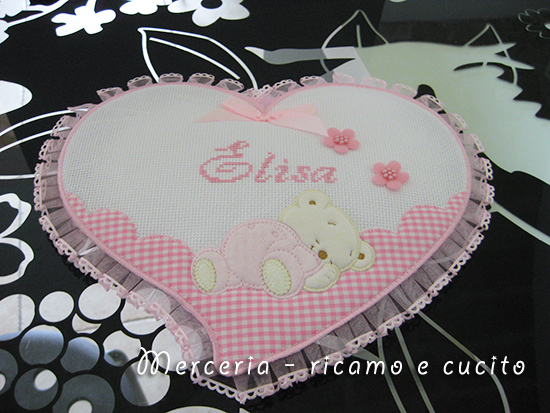 Fiocco nascita cuore per Elisa