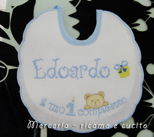 Bavetta primo compleanno e porta ciuccio per Edoardo
