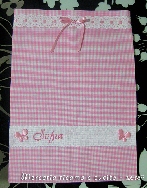 Sacchetto nascita e fiocco nascita farfalla per Sofia
