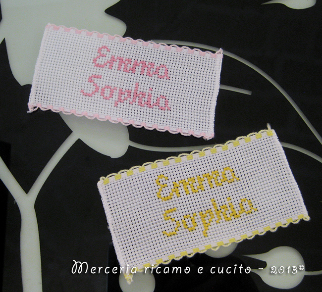 Bavette, sacchetto, asciugamani e busta per Emma Sophia