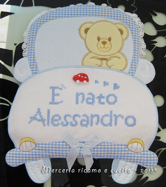 Fiocchi nascita macchina "E' nato Alessandro"