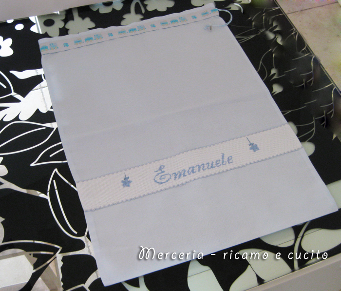 Sacchetto nascita trenino per Emanuele