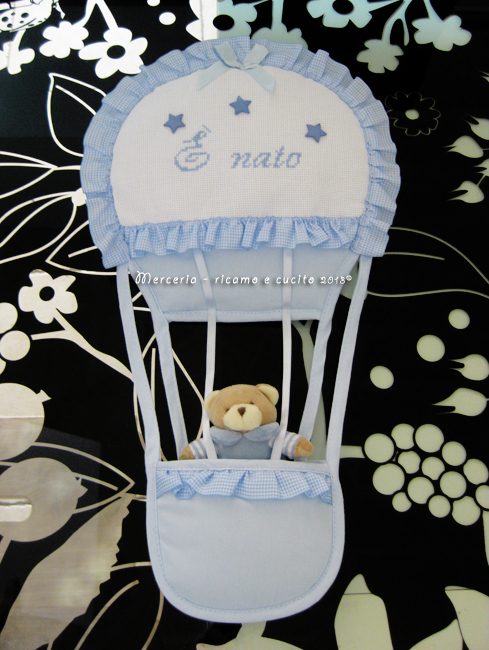 Fiocchi nascita mongolfiera e macchina "E' nato"