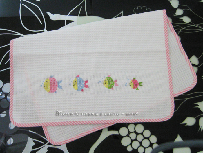 Coppia asciugamani in cotone nido d'ape per Marta