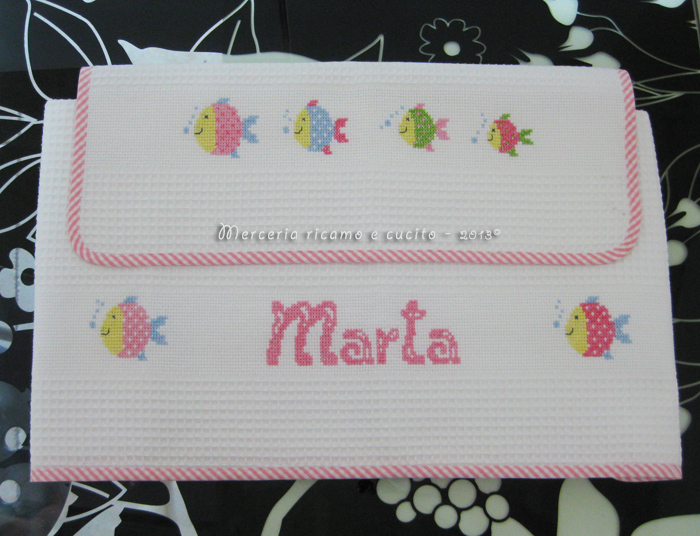 Coppia asciugamani in cotone nido d'ape per Marta