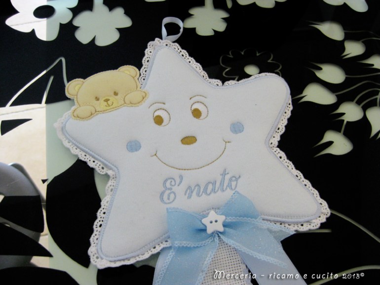 Fiocco nascita stellina celeste per Damiano