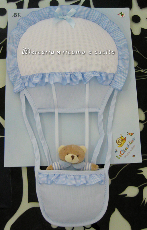 Fiocco nascita mongolfiera celeste per bambino