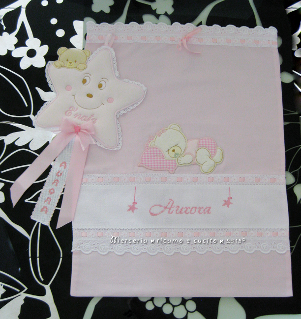 sacchetto elegante e fiocco nascita stellina per Aurora