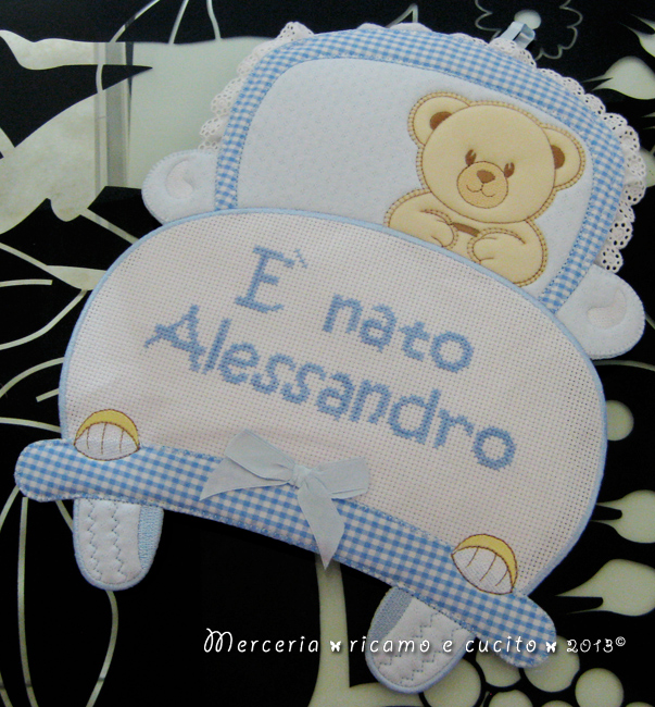 Fiocco nascita macchina celeste "E' nato Alessandro"