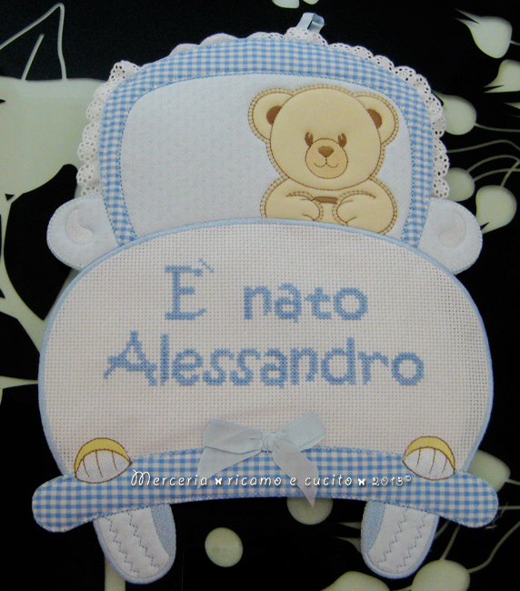 Fiocco nascita macchina celeste "E' nato Alessandro"