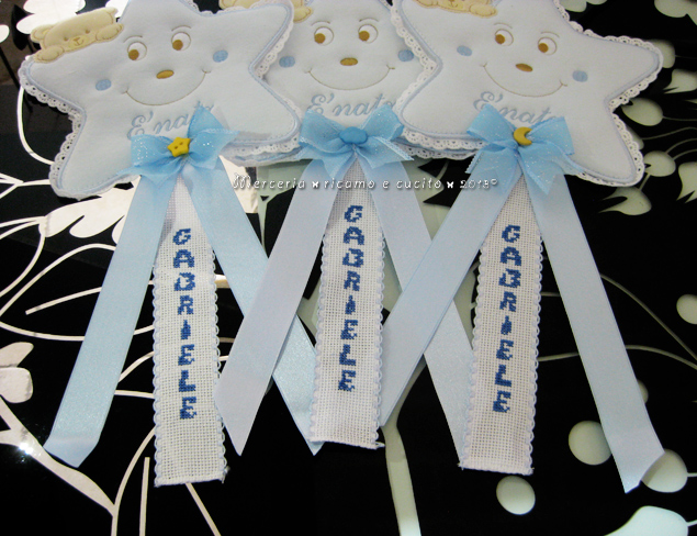 Fiocchi nascita stellina celeste per Gabriele