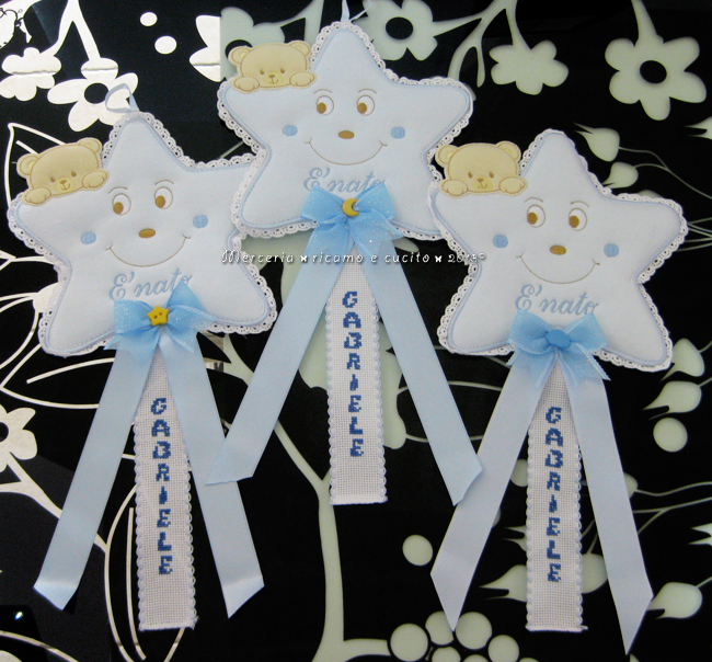 Fiocchi nascita stellina celeste per Gabriele