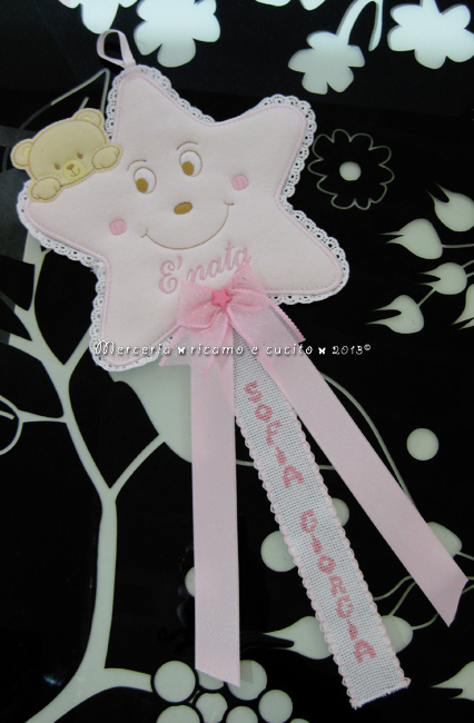 Fiocco nascita stellina rosa per Sofia Giorgia