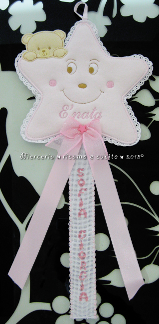 Fiocco nascita stellina rosa per Sofia Giorgia