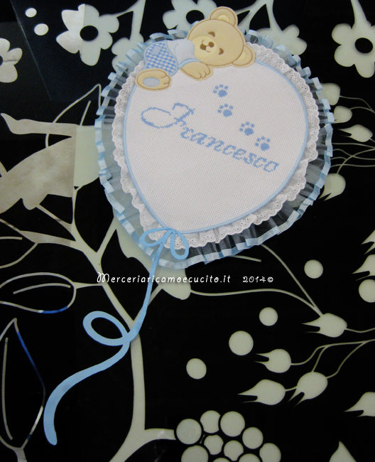 Fiocco nascita palloncino celeste per Francesco