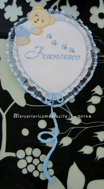 Fiocco nascita palloncino celeste per Francesco