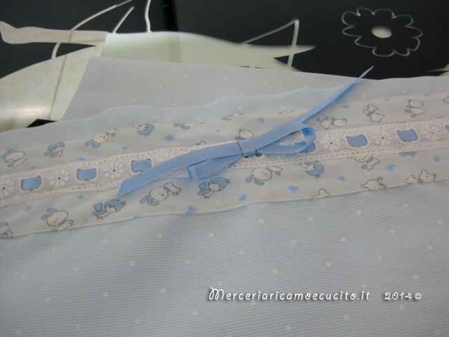 Sacchetto nascita celeste pois porta ciuccio e bavette personalizzate per Pietro