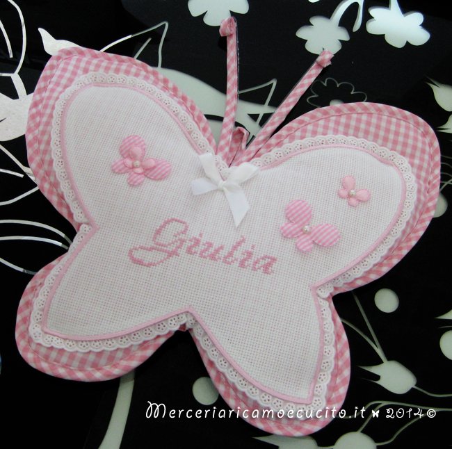 Fiocchi nascita farfalla e stellina rosa per Giulia