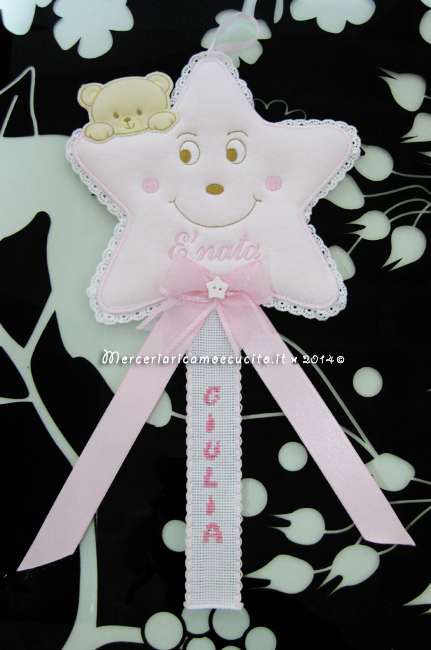 Fiocchi nascita farfalla e stellina rosa per Giulia