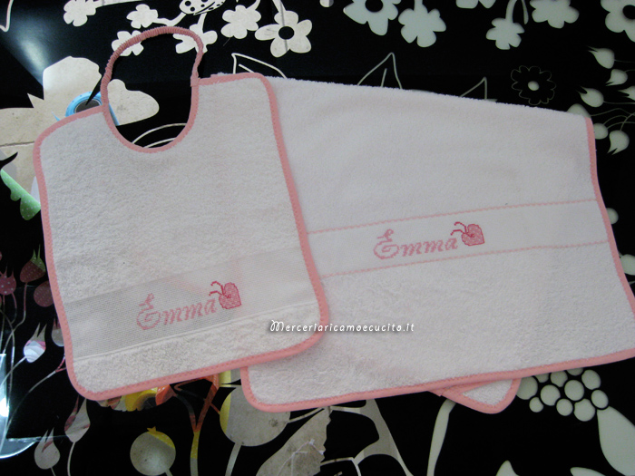 Set asciugamano e bavetta per Emma