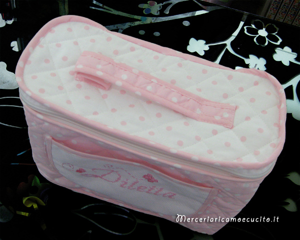 Borsa beauty pois e bavetta pois per Diletta