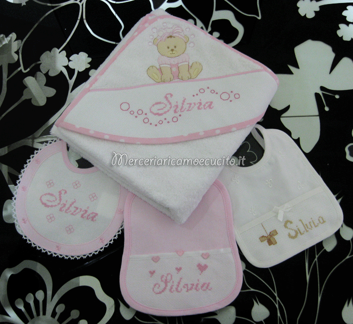 Accappatoio e bavette per Silvia