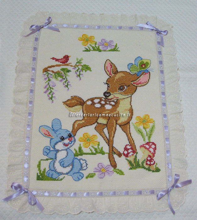 Copertina in piquet con Bambi