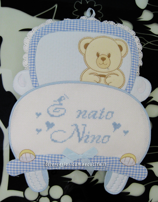 Fiocco nascita macchina celeste E' nato Nino