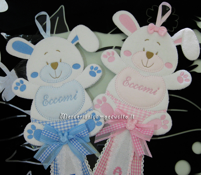 Fiocchi nascita coniglio per Francesco e Amelia