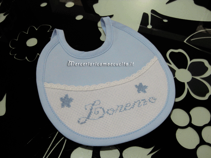 Fiocco nascita sacco rosa È nata Rebecca e bavetta prima misura per Lorenzo