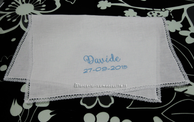 Set lenzuolino per carrozzina con palloncini e asciugamano battesimo per Davide