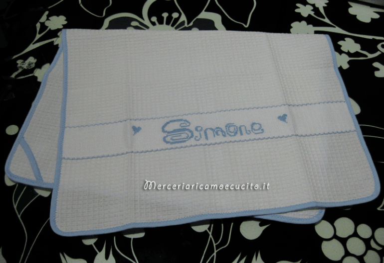 Asciugamani asilo in spugna e nido d'ape per Simone