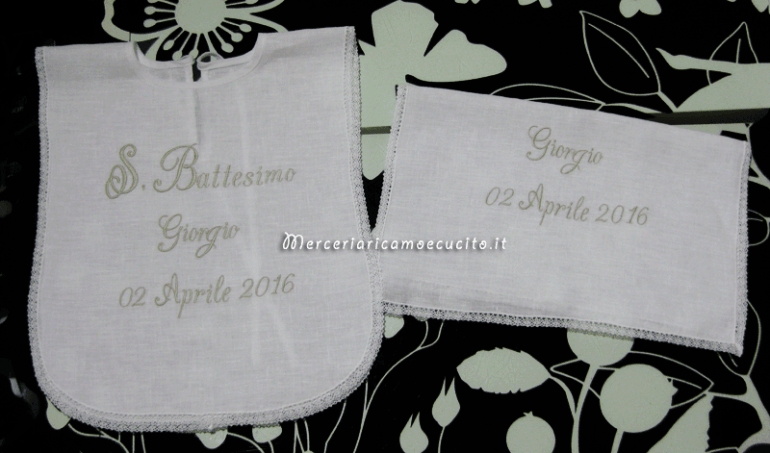 Camicina battesimale con asciugamano per il battesimo di Giorgio