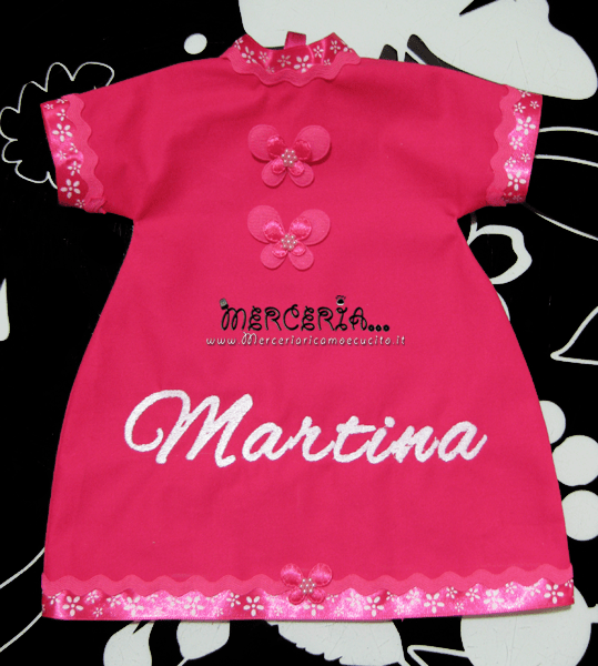 Fiocco nascita abitino con farfalle per bambina