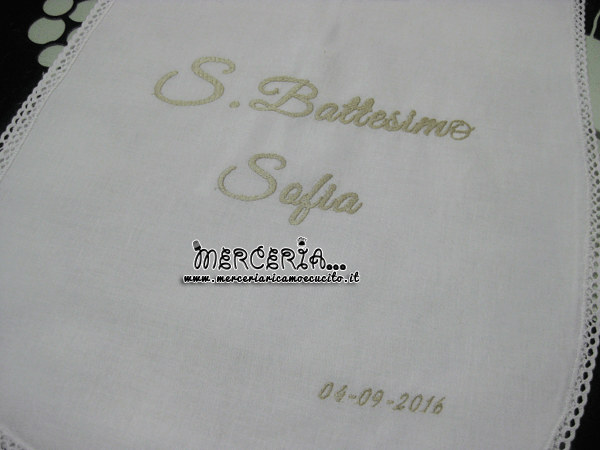 Camicina battesimale in cotone per il battesimo di Sofia
