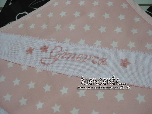Accappatoio in spugna con stelline rosa per Ginevra