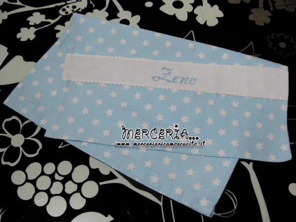 Sacchetti nascita e asilo fantasia con stelle per Zeno