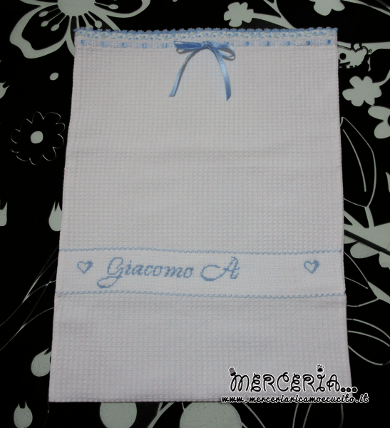 Sacchetti nascita e asilo e camicina per Giacomo