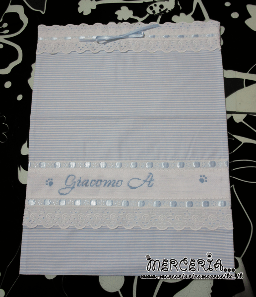 Sacchetti nascita e asilo e camicina per Giacomo