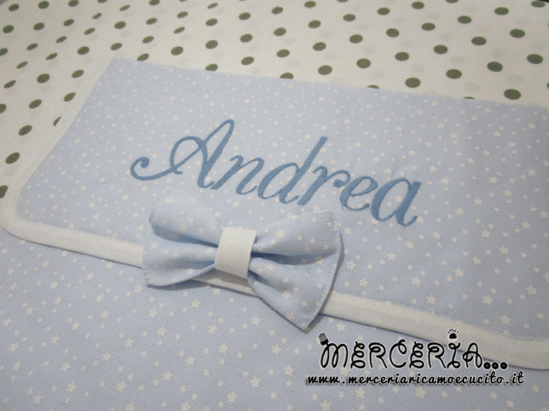 Busta porta oggetti trapuntata con stelline little star per Andrea