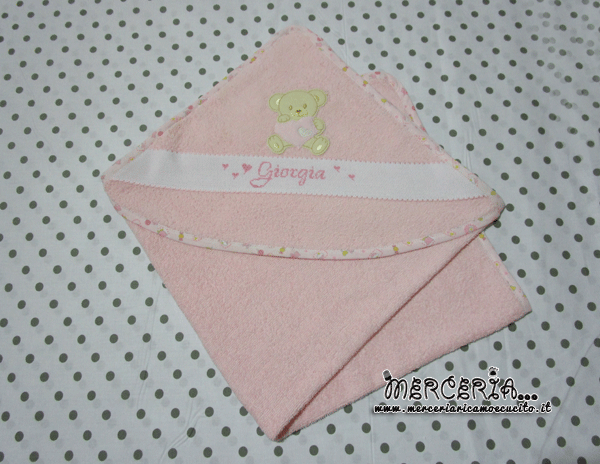 Busta coprifasciatoio pois con orsetti e accappatoio per Giorgia