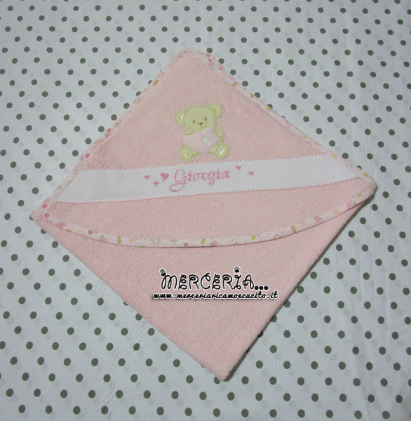 Busta coprifasciatoio pois con orsetti e accappatoio per Giorgia