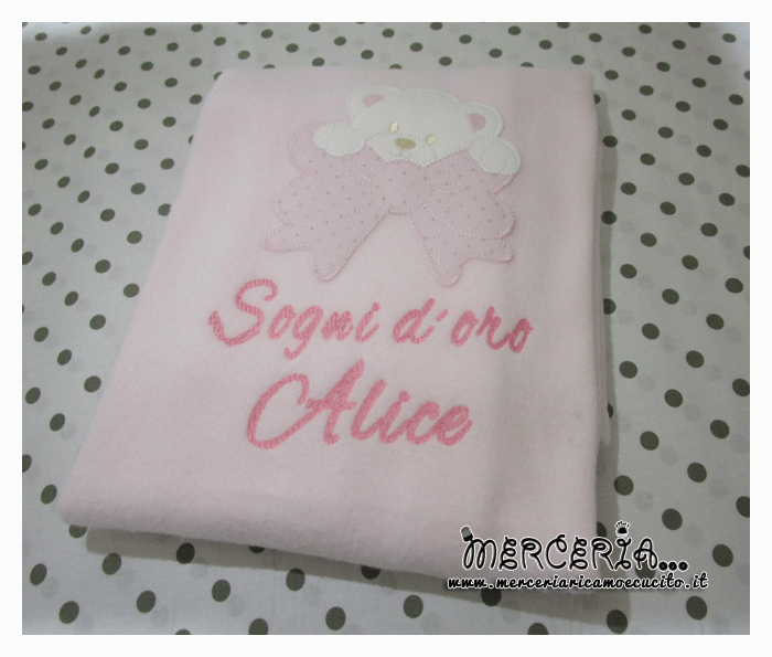 Set regalo con orsetto e copertina rosa per Alice