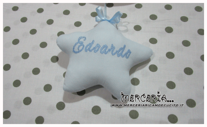 Fiocco nascita con elefantino e stellina per Edoardo