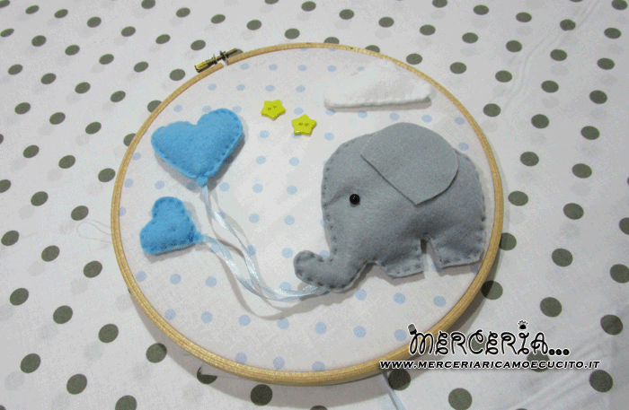 Fiocco nascita con elefantino e stellina per Edoardo
