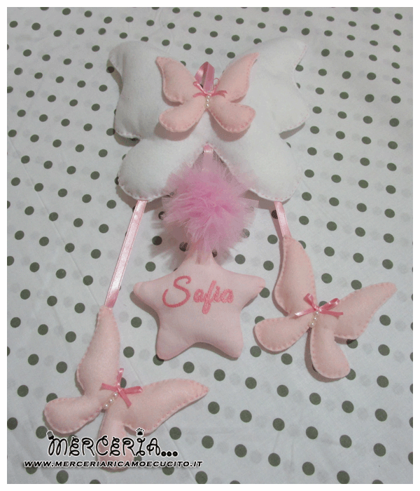 Fiocco nascita farfalla con stellina per Sofia