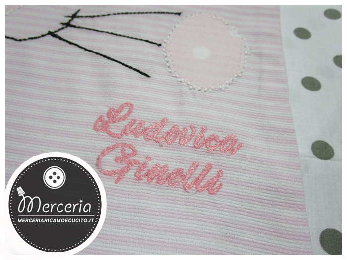 Sacco nascita e asilo coniglio rosa per Ludovica